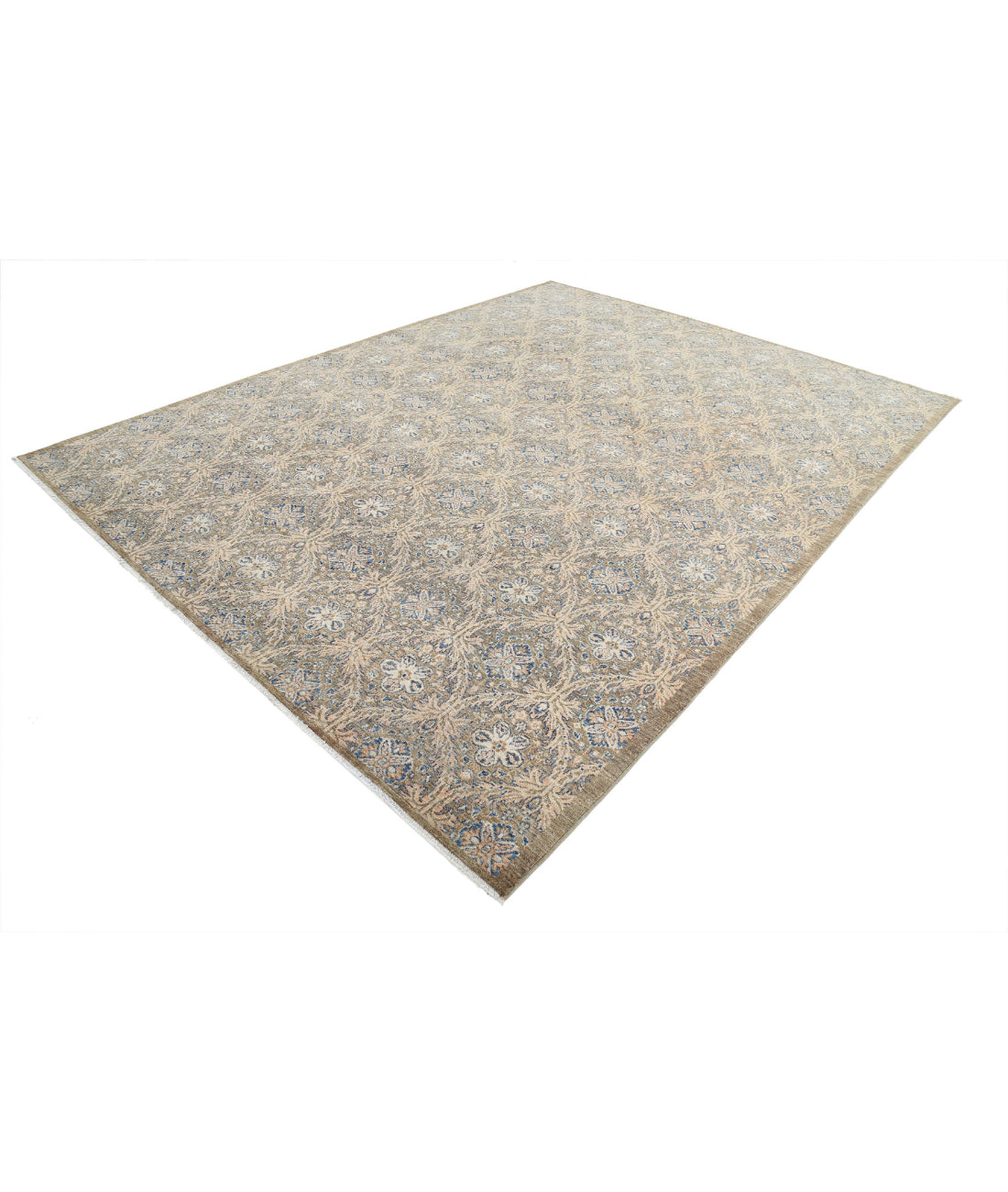 Artemix 8'11'' X 11'8'' Hand-Knotted Wool Rug 8'11'' x 11'8'' (268 X 350) / Brown / Blue