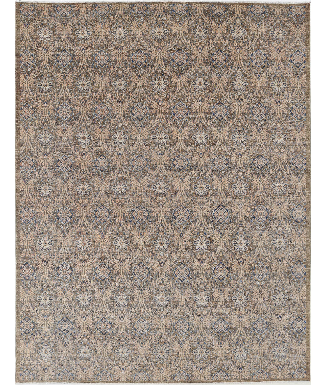 Artemix 8'11'' X 11'8'' Hand-Knotted Wool Rug 8'11'' x 11'8'' (268 X 350) / Brown / Blue