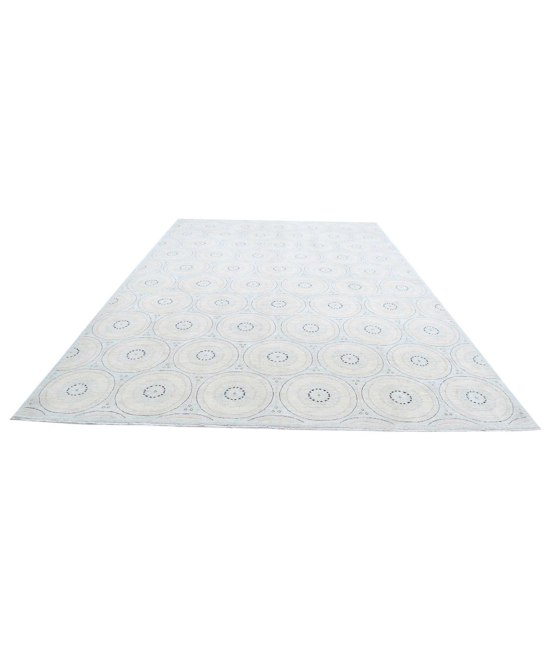 Artemix 9'9'' X 13'11'' Hand-Knotted Wool Rug 9'9'' x 13'11'' (293 X 418) / Blue / Ivory