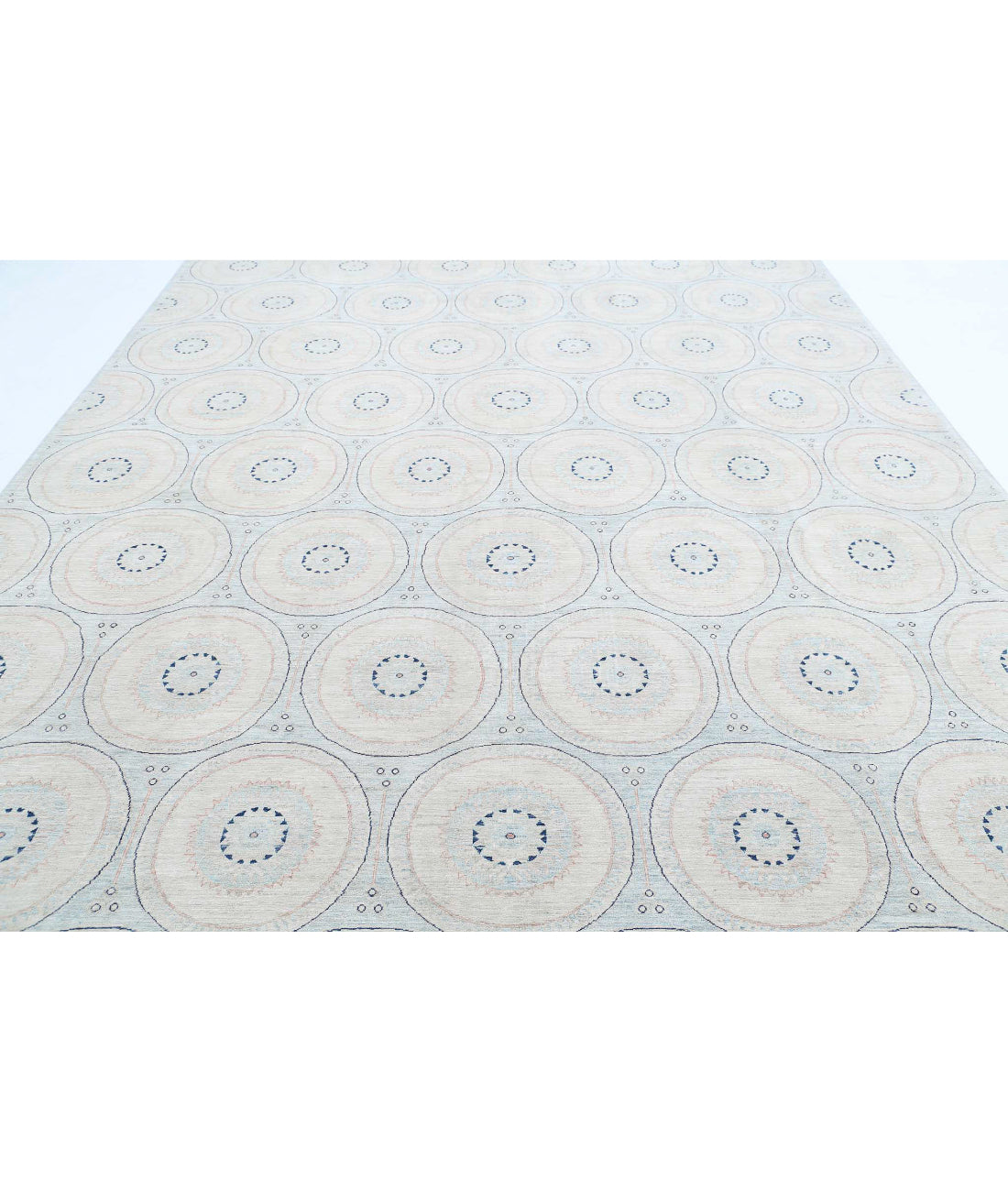 Artemix 9'9'' X 13'11'' Hand-Knotted Wool Rug 9'9'' x 13'11'' (293 X 418) / Blue / Ivory