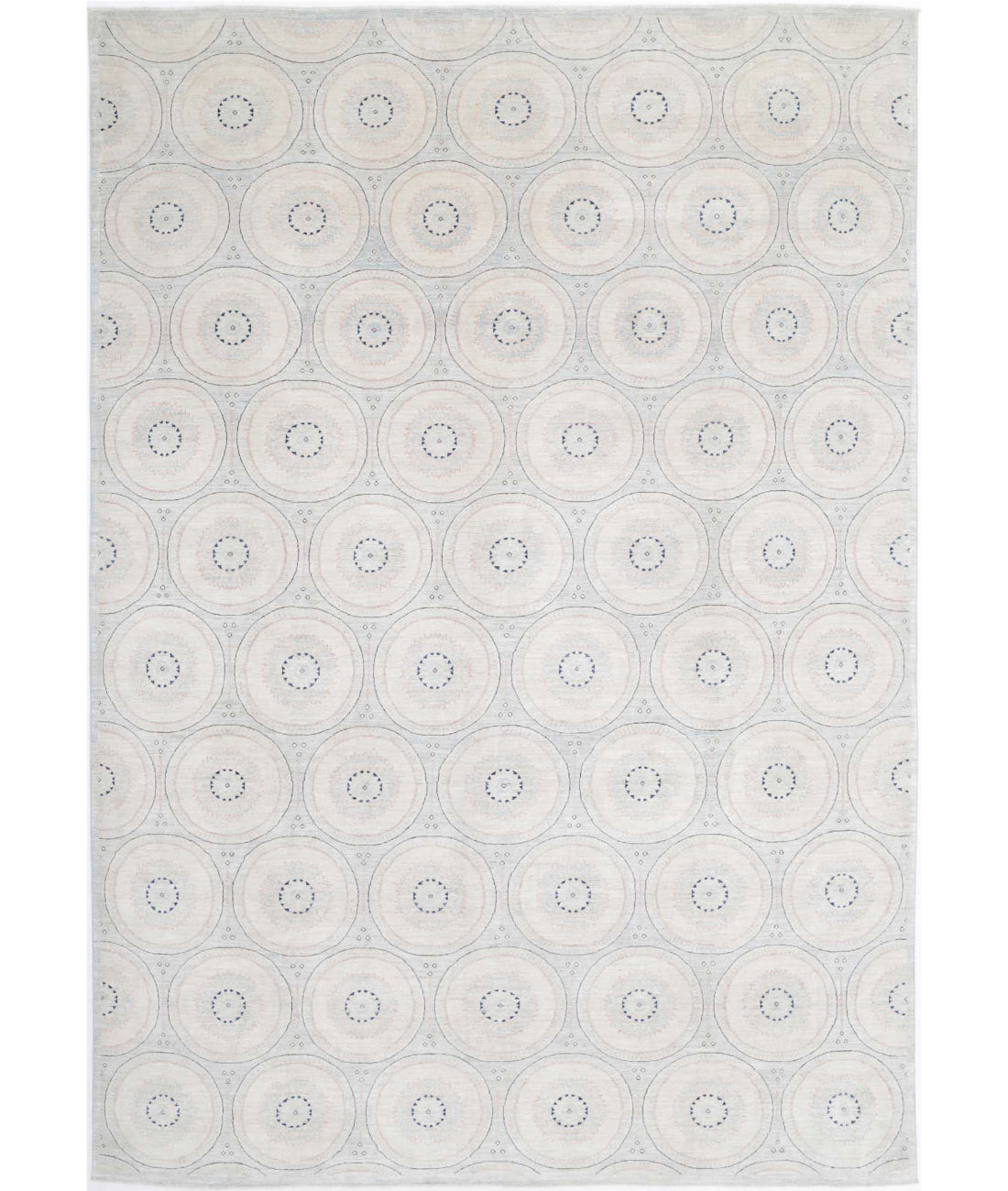 Artemix 9'9'' X 13'11'' Hand-Knotted Wool Rug 9'9'' x 13'11'' (293 X 418) / Blue / Ivory