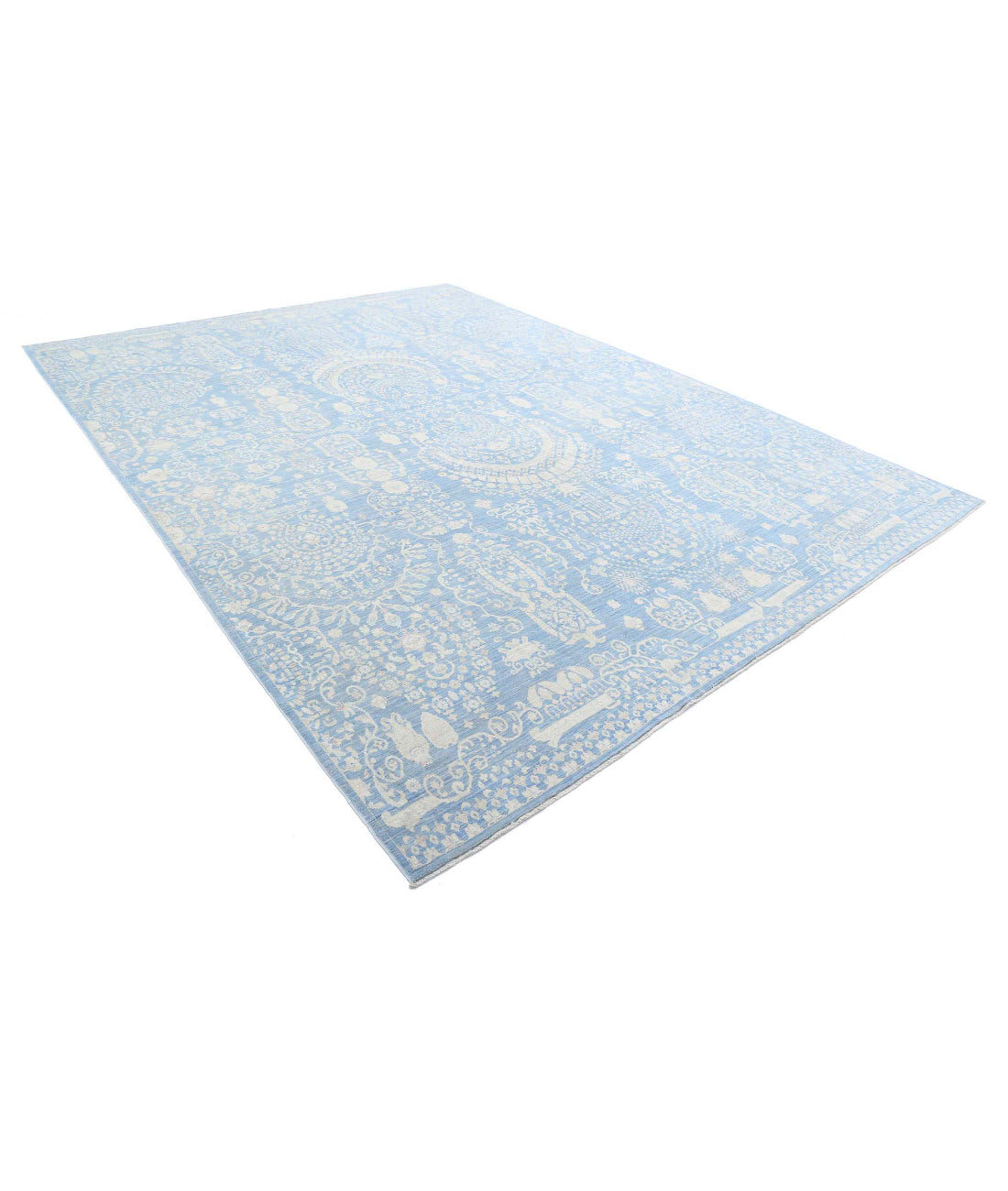 Ariana 10'0'' X 13'2'' Hand-Knotted Wool Rug 10'0'' x 13'2'' (300 X 395) / Teal / Teal