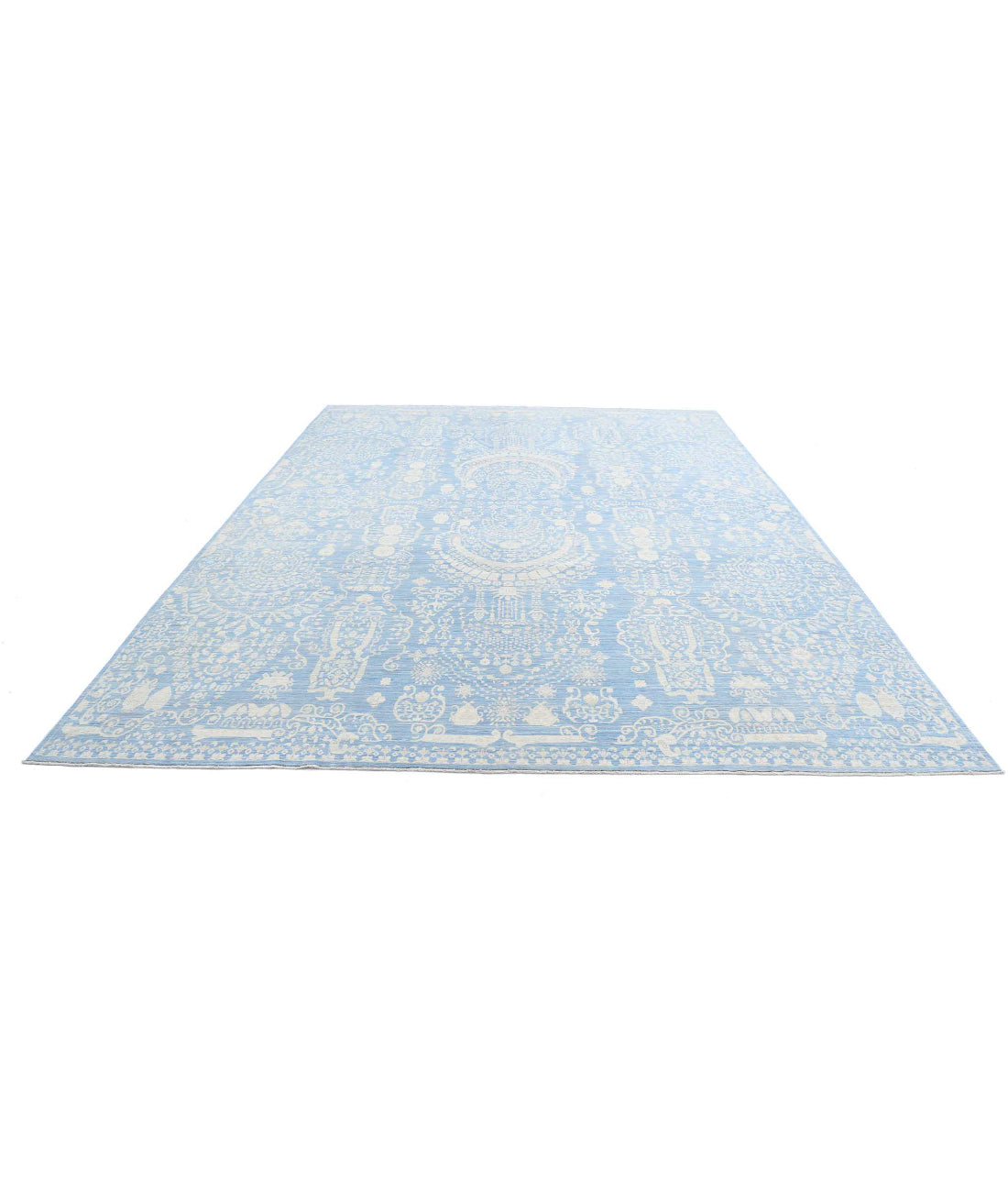 Ariana 10'0'' X 13'2'' Hand-Knotted Wool Rug 10'0'' x 13'2'' (300 X 395) / Teal / Teal