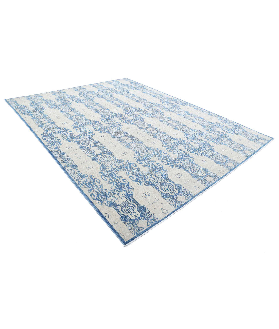 Artemix 8'9'' X 11'3'' Hand-Knotted Wool Rug 8'9'' x 11'3'' (263 X 338) / Blue / Ivory