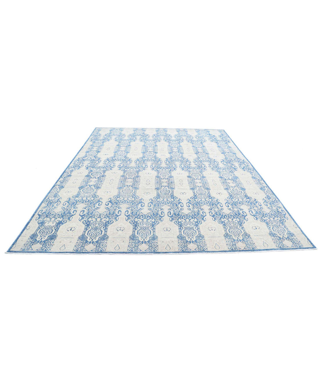 Artemix 8'9'' X 11'3'' Hand-Knotted Wool Rug 8'9'' x 11'3'' (263 X 338) / Blue / Ivory