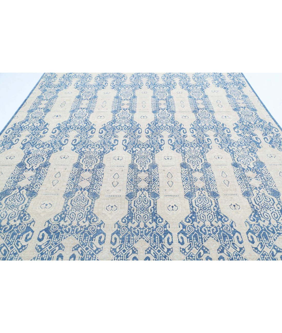 Artemix 8'9'' X 11'3'' Hand-Knotted Wool Rug 8'9'' x 11'3'' (263 X 338) / Blue / Ivory