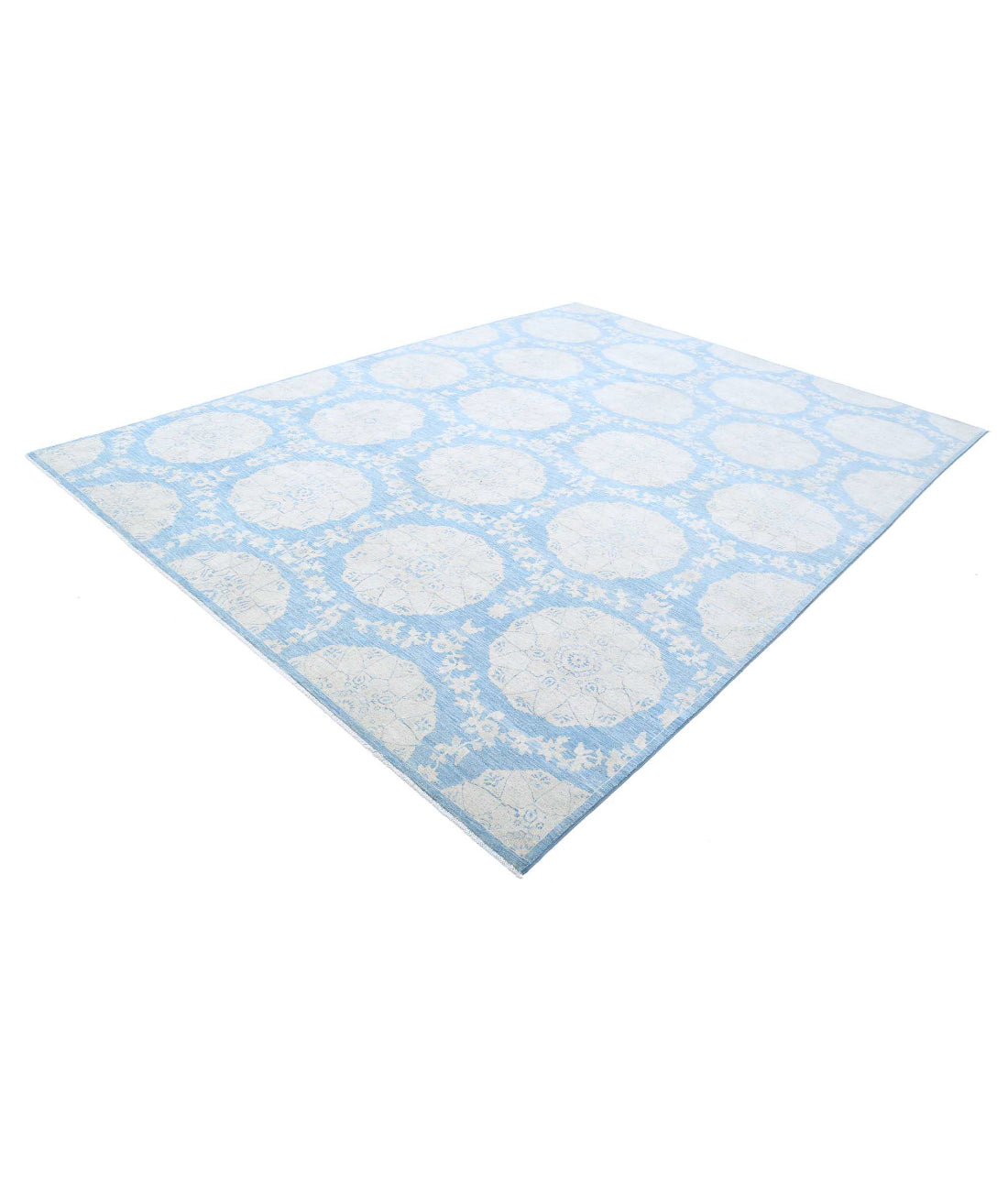 Artemix 9'2'' X 12'0'' Hand-Knotted Wool Rug 9'2'' x 12'0'' (275 X 360) / Blue / Ivory