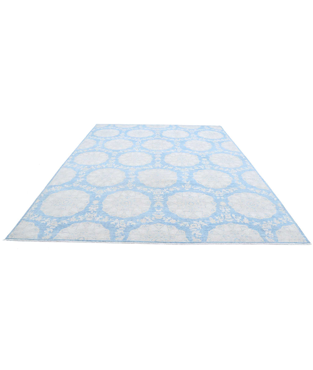 Artemix 9'2'' X 12'0'' Hand-Knotted Wool Rug 9'2'' x 12'0'' (275 X 360) / Blue / Ivory