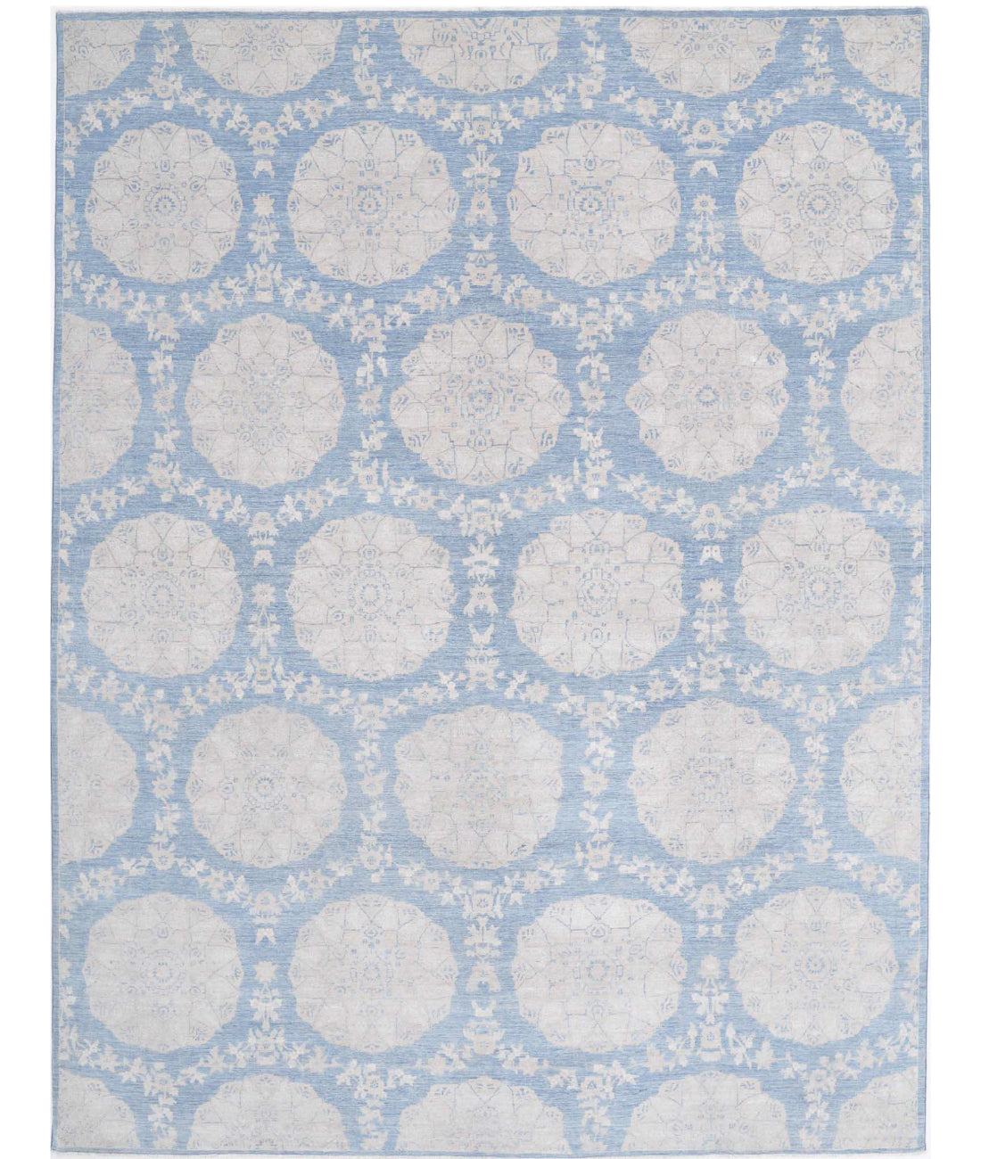 Artemix 9'2'' X 12'0'' Hand-Knotted Wool Rug 9'2'' x 12'0'' (275 X 360) / Blue / Ivory