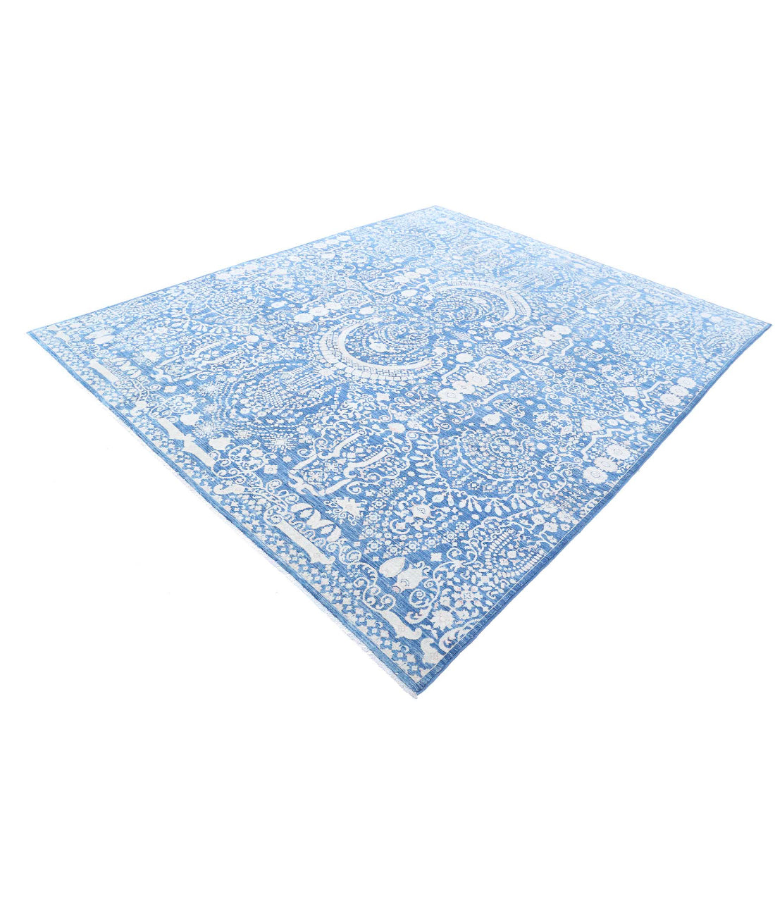 Ariana 8'0'' X 9'8'' Hand-Knotted Wool Rug 8'0'' x 9'8'' (240 X 290) / Blue / Ivory