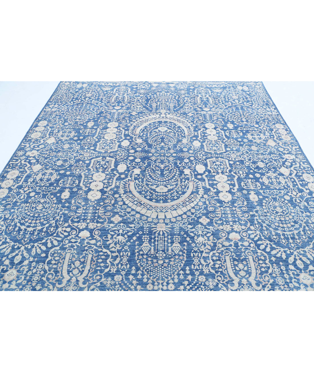 Ariana 8'0'' X 9'8'' Hand-Knotted Wool Rug 8'0'' x 9'8'' (240 X 290) / Blue / Ivory