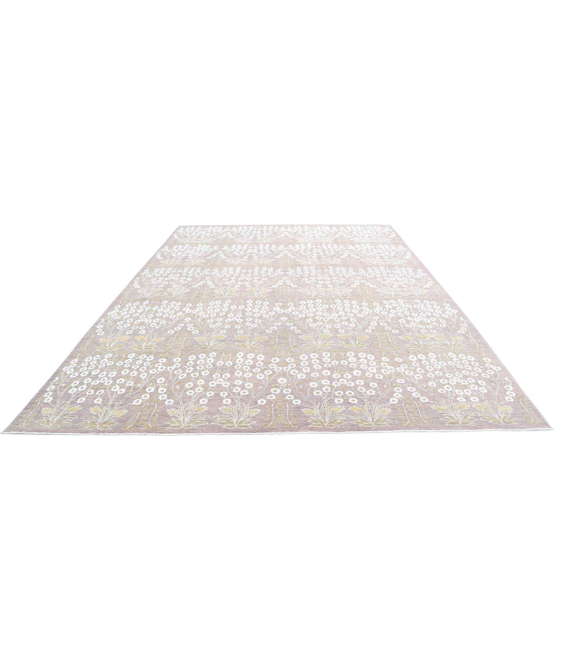 Artemix 9'9'' X 13'8'' Hand-Knotted Wool-Silk Rug 9'9'' x 13'8'' (293 X 410) / Purple / White