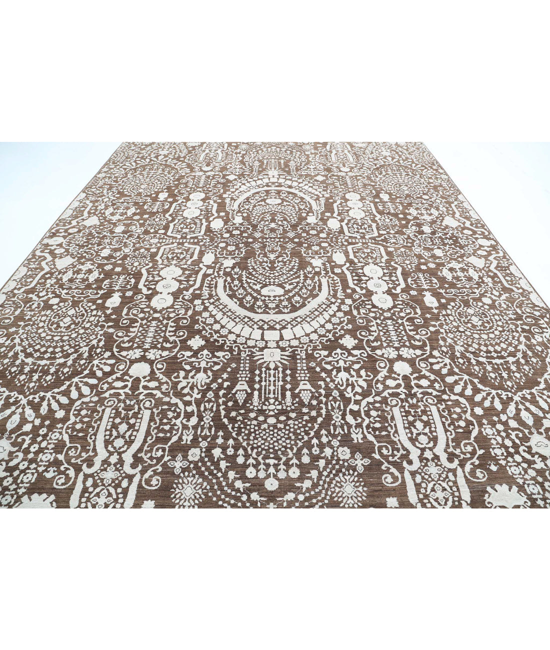 Artemix 9'9'' X 13'1'' Hand-Knotted Wool Rug 9'9'' x 13'1'' (293 X 393) / Brown / Ivory