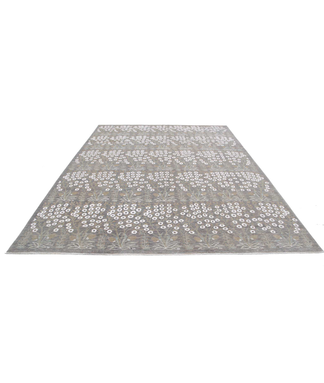 Artemix 8'11'' X 11'8'' Hand-Knotted Wool Rug 8'11'' x 11'8'' (268 X 350) / Grey / White