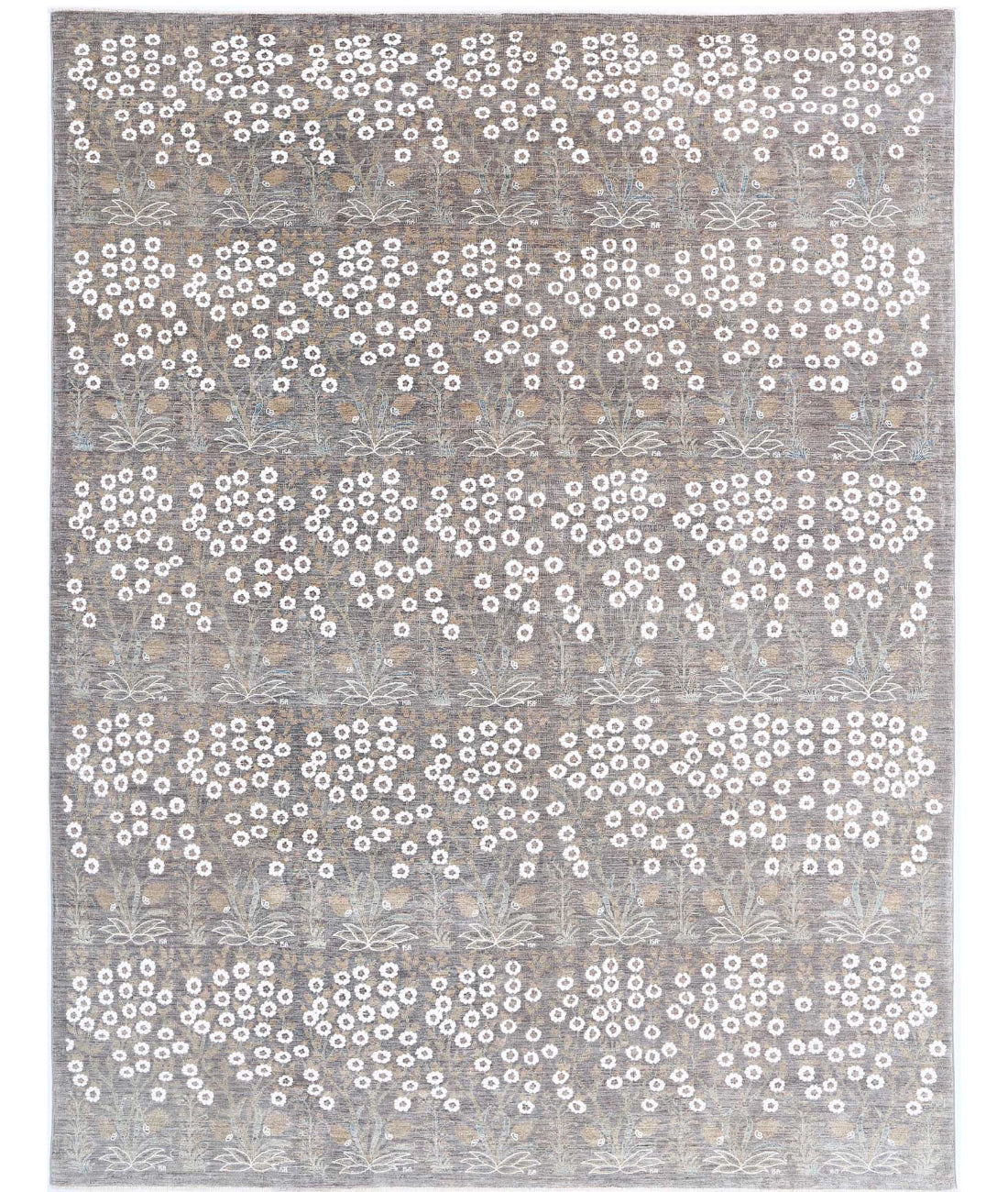 Artemix 8'11'' X 11'8'' Hand-Knotted Wool Rug 8'11'' x 11'8'' (268 X 350) / Grey / White