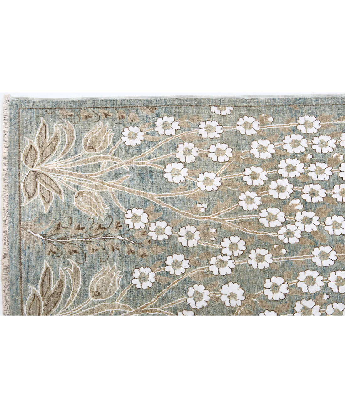 Artemix 4'9'' X 5'9'' Hand-Knotted Wool-Cotton Rug 4'9'' x 5'9'' (143 X 173) / Blue / White