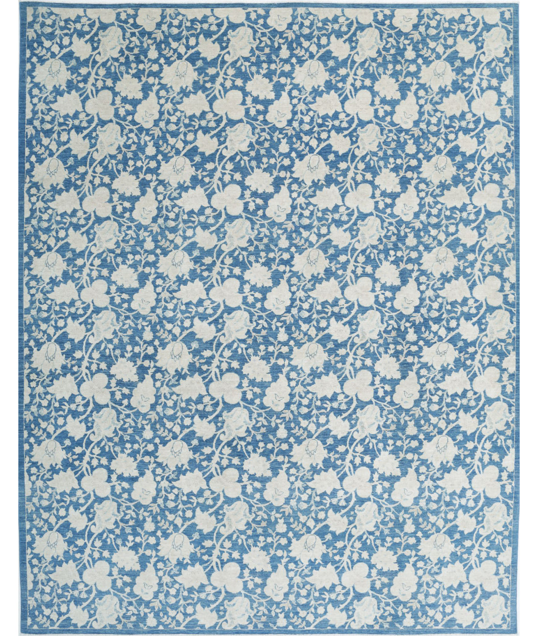 Artemix 9'0'' X 11'5'' Hand-Knotted Wool Rug 9'0'' x 11'5'' (270 X 343) / Blue / Ivory