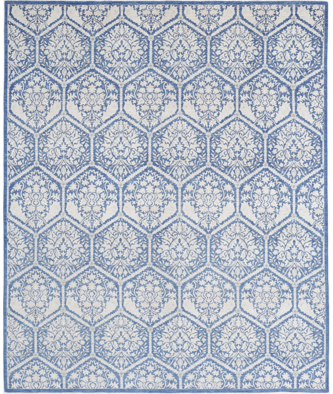 Artemix 8'0'' X 9'9'' Hand-Knotted Wool Rug 8'0'' x 9'9'' (240 X 293) / Blue / Ivory