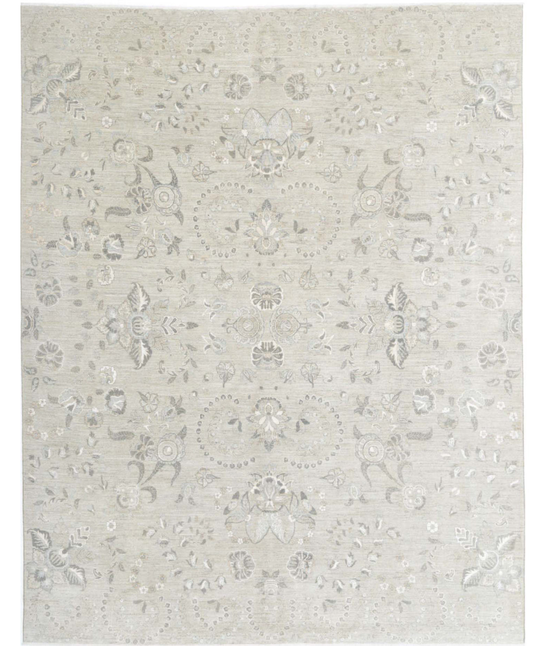 Artemix 7'11'' X 10'0'' Hand-Knotted Wool Rug 7'11'' x 10'0'' (238 X 300) / Green / Grey