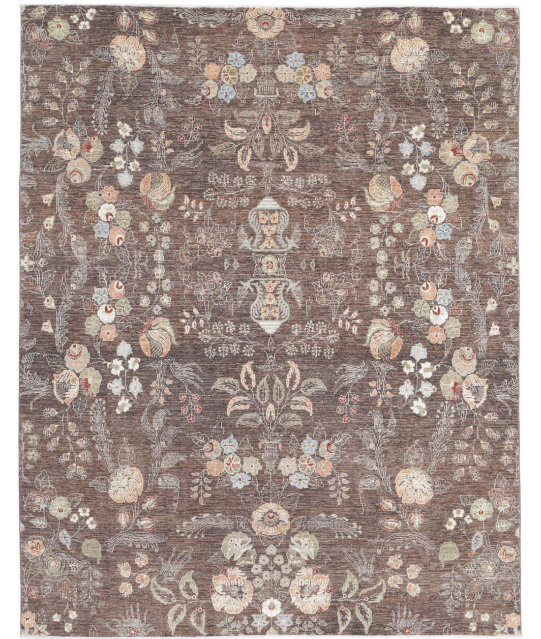 Artemix 7'10'' X 9'10'' Hand-Knotted Wool Rug 7'10'' x 9'10'' (235 X 295) / Brown / Ivory