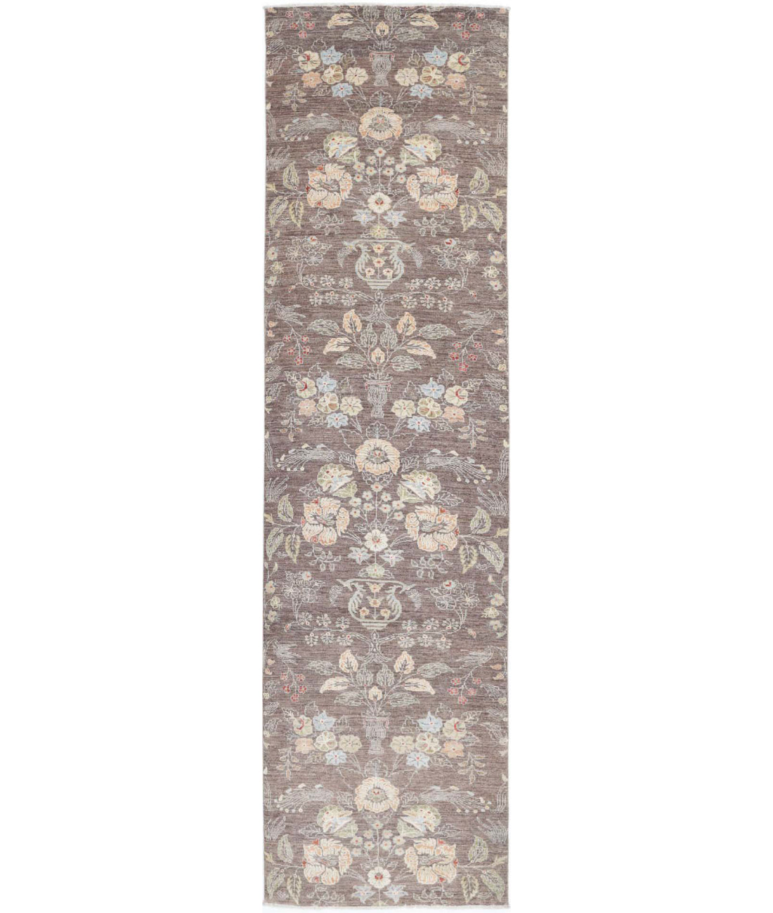 Artemix 2'9'' X 11'8'' Hand-Knotted Wool Rug 2'9'' x 11'8'' (83 X 350) / Taupe / Blue