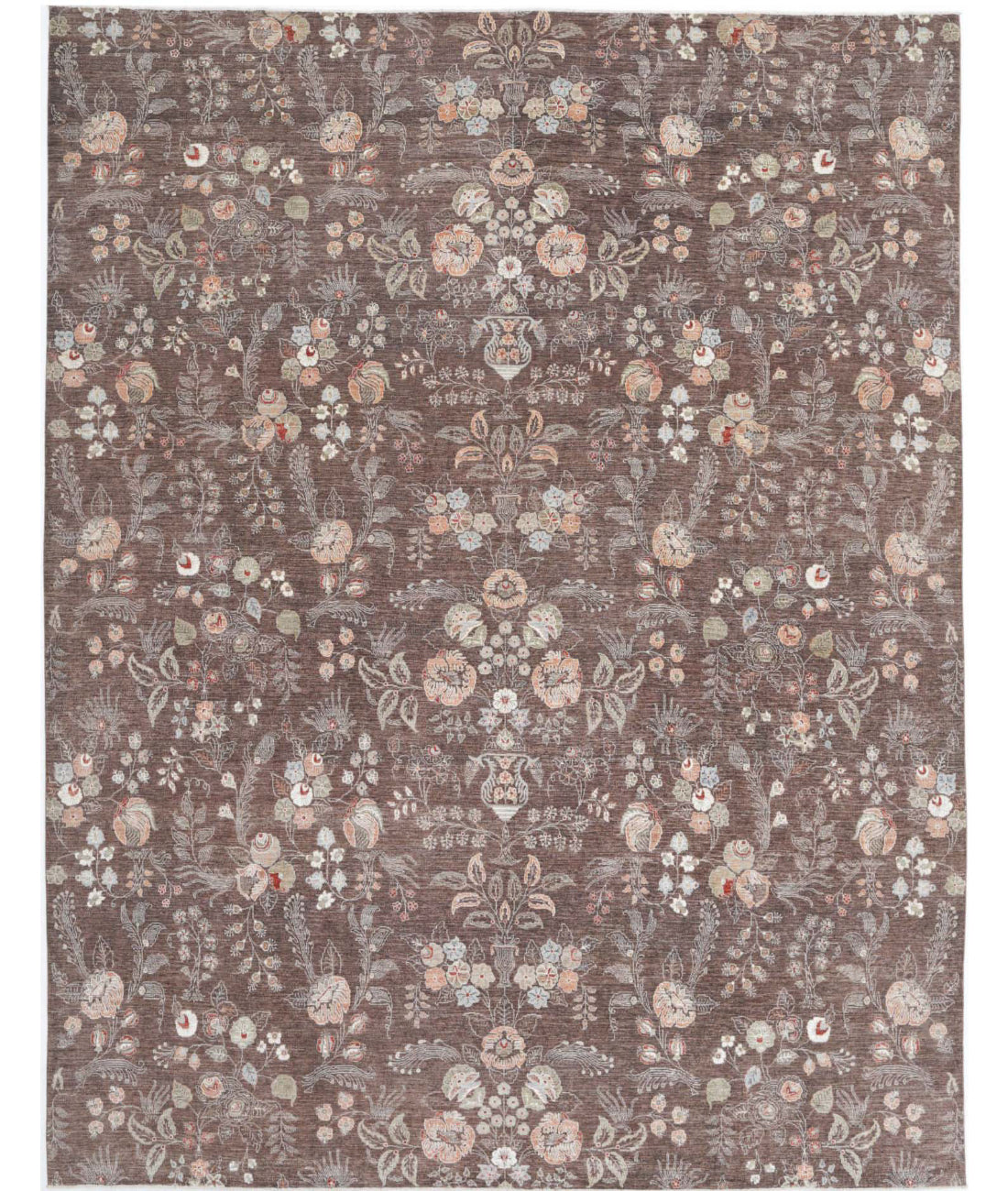 Artemix 11'11'' X 14'9'' Hand-Knotted Wool Rug 11'11'' x 14'9'' (358 X 443) / Brown / Ivory