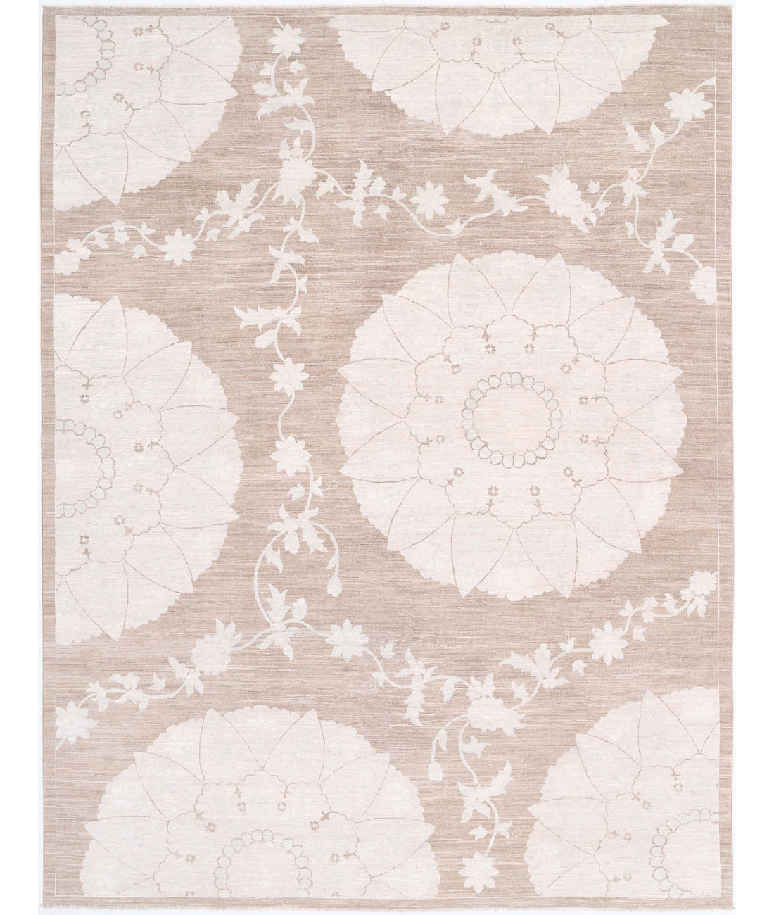 Serenity 9'0'' X 11'11'' Hand-Knotted Wool Rug 9'0'' x 11'11'' (270 X 358) / Brown / Ivory