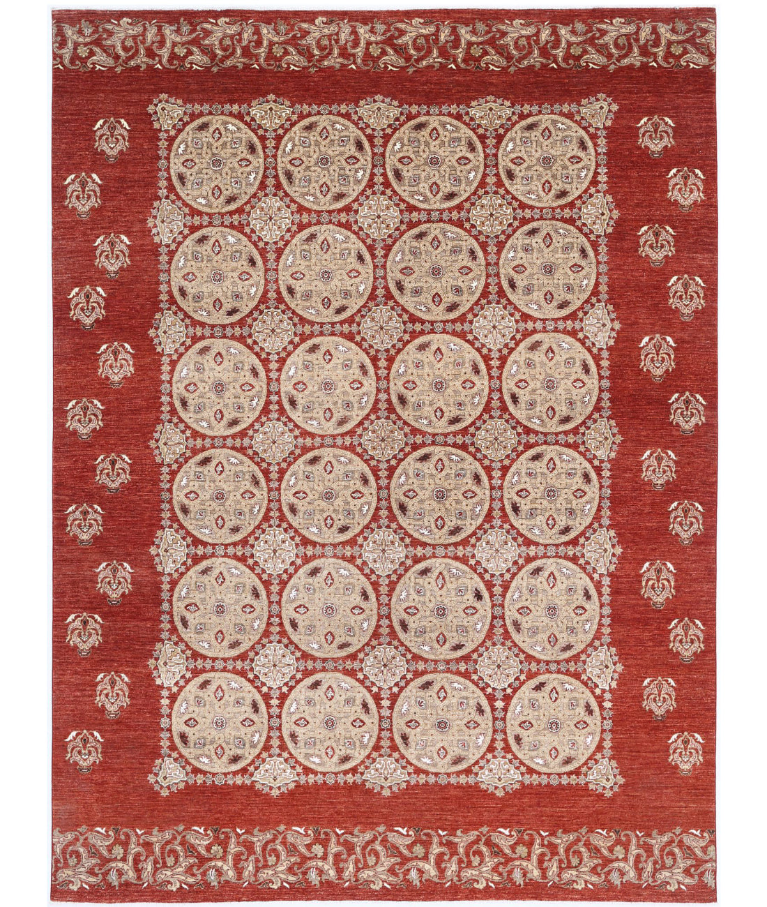 Artemix 8'9'' X 12'0'' Hand-Knotted Wool Rug 8'9'' x 12'0'' (263 X 360) / Rust / Taupe