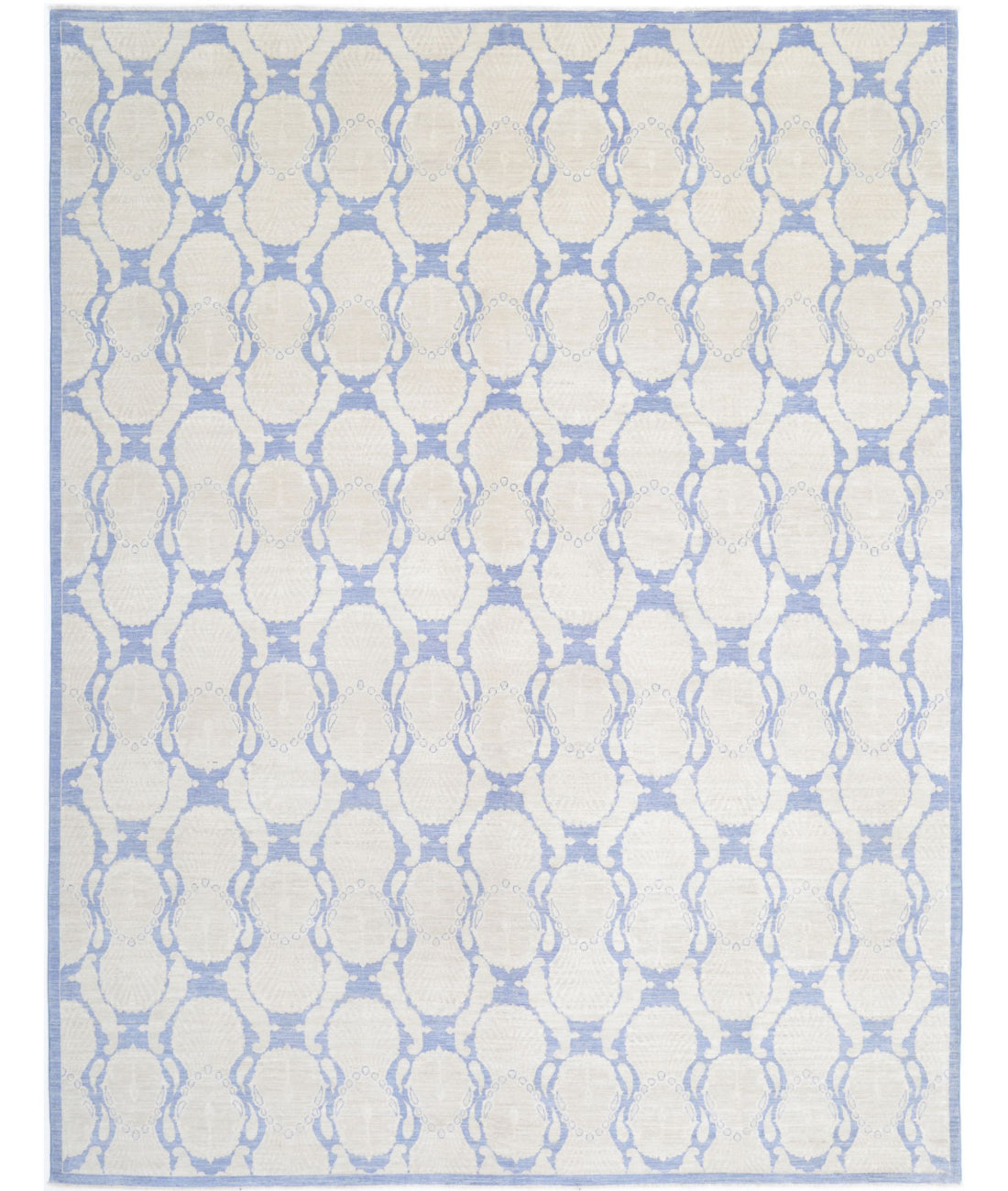 Artemix 8'10'' X 11'5'' Hand-Knotted Wool Rug 8'10'' x 11'5'' (265 X 343) / Blue / Ivory