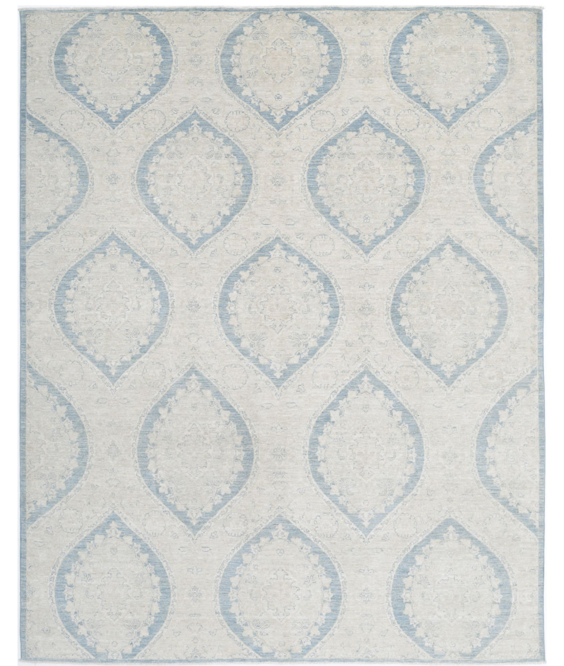 Artemix 8'0'' X 10'0'' Hand-Knotted Wool Rug 8'0'' x 10'0'' (240 X 300) / Blue / Ivory