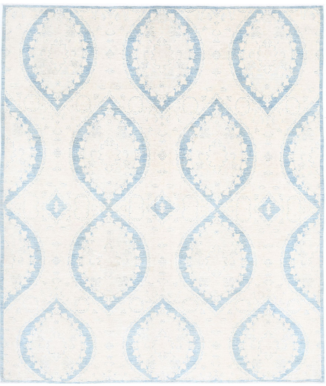 Artemix 8'0'' X 9'2'' Hand-Knotted Wool Rug 8'0'' x 9'2'' (240 X 275) / Blue / Ivory