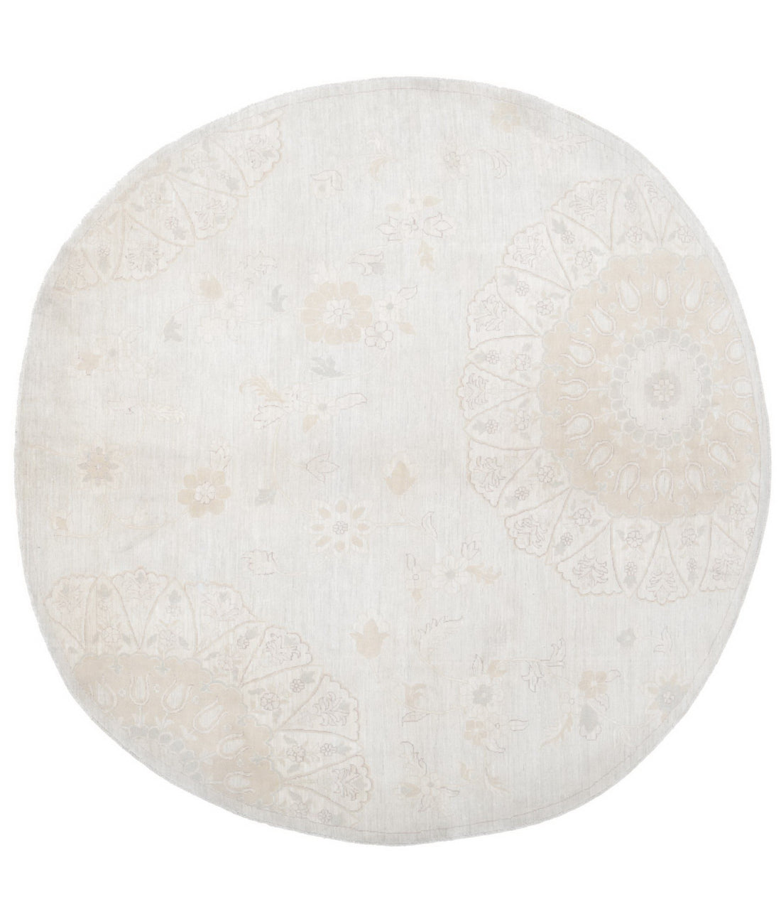 Serenity 7'8'' X 7'9'' Hand-Knotted Wool Rug 7'8'' x 7'9'' (230 X 233) / Grey / Ivory