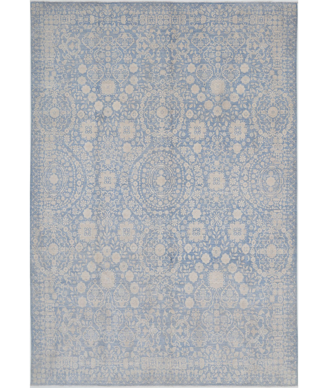 Artemix 8'9'' X 13'2'' Hand-Knotted Wool Rug 8'9'' x 13'2'' (263 X 395) / Blue / Ivory