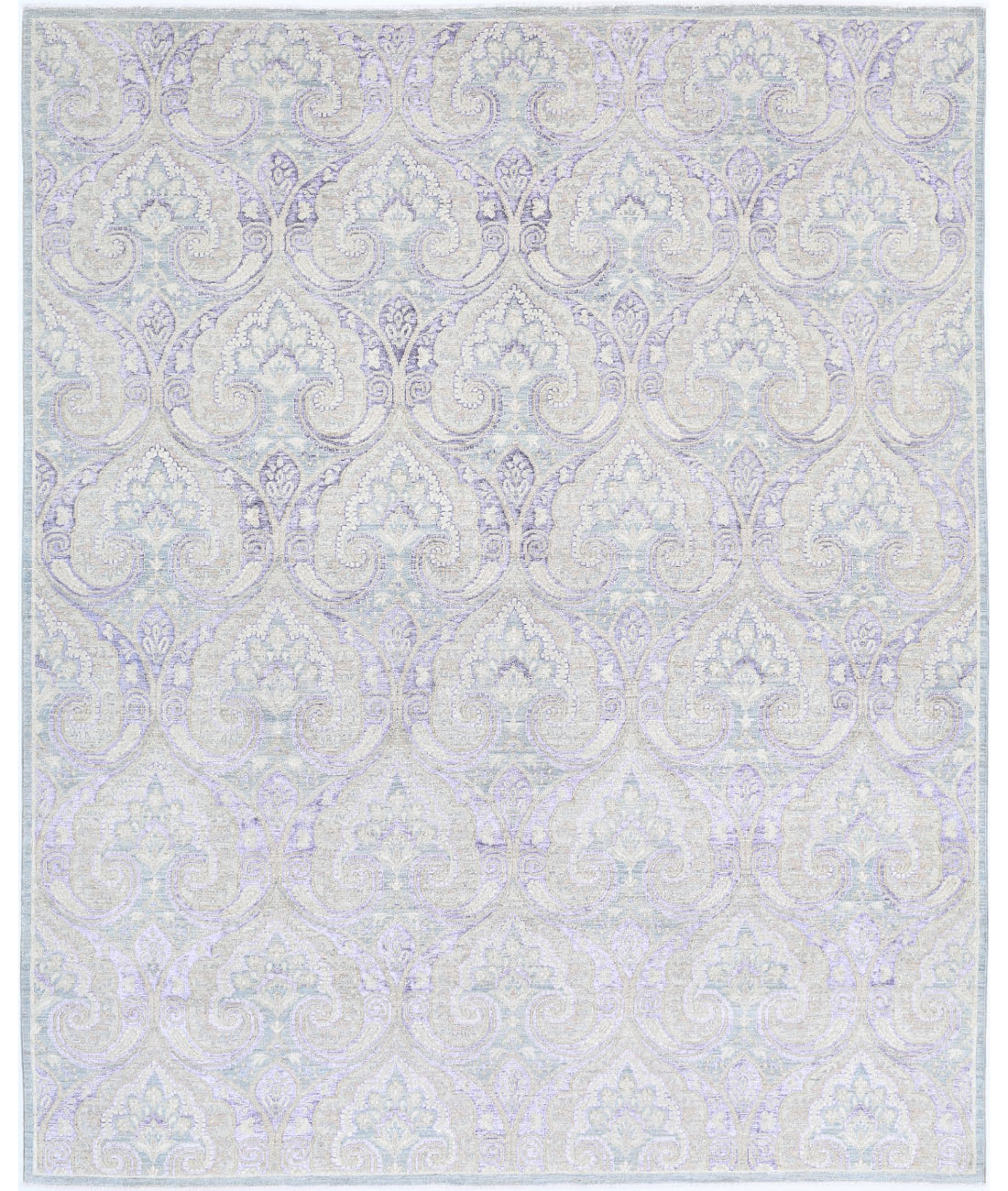 Artemix 7'10'' X 9'10'' Hand-Knotted Wool Rug 7'10'' x 9'10'' (235 X 295) / Grey / Purple