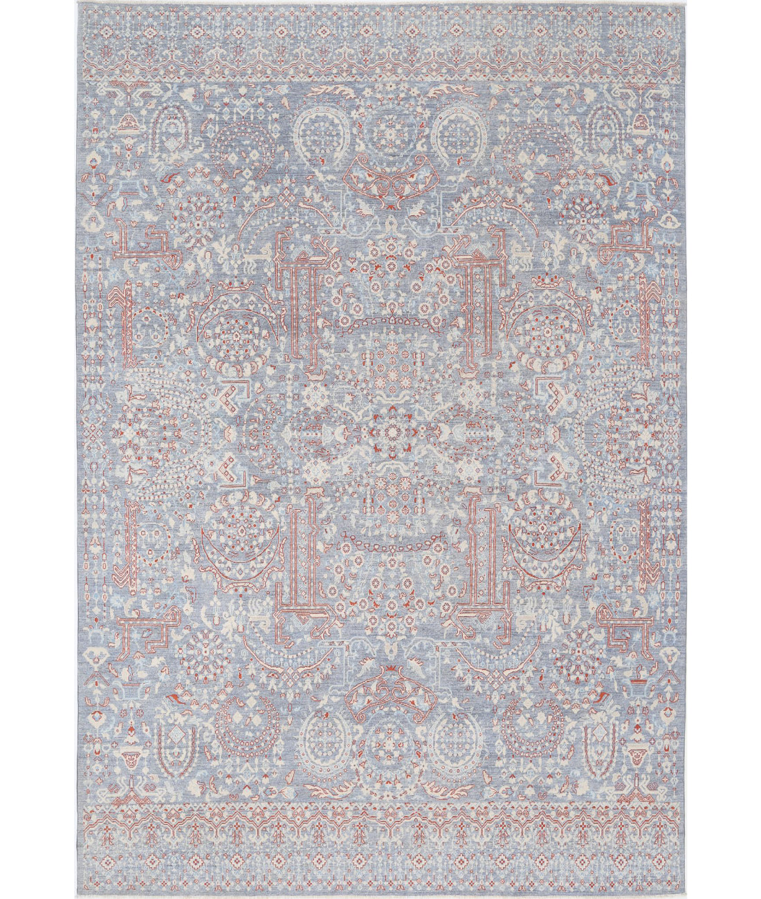 Artemix 8'11'' X 13'0'' Hand-Knotted Wool Rug 8'11'' x 13'0'' (268 X 390) / Grey / Red