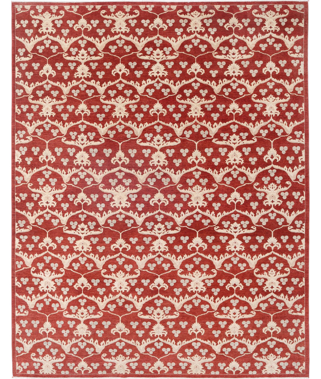 Artemix 9'4'' X 12'1'' Hand-Knotted Wool Rug 9'4'' x 12'1'' (280 X 363) / Red / Grey