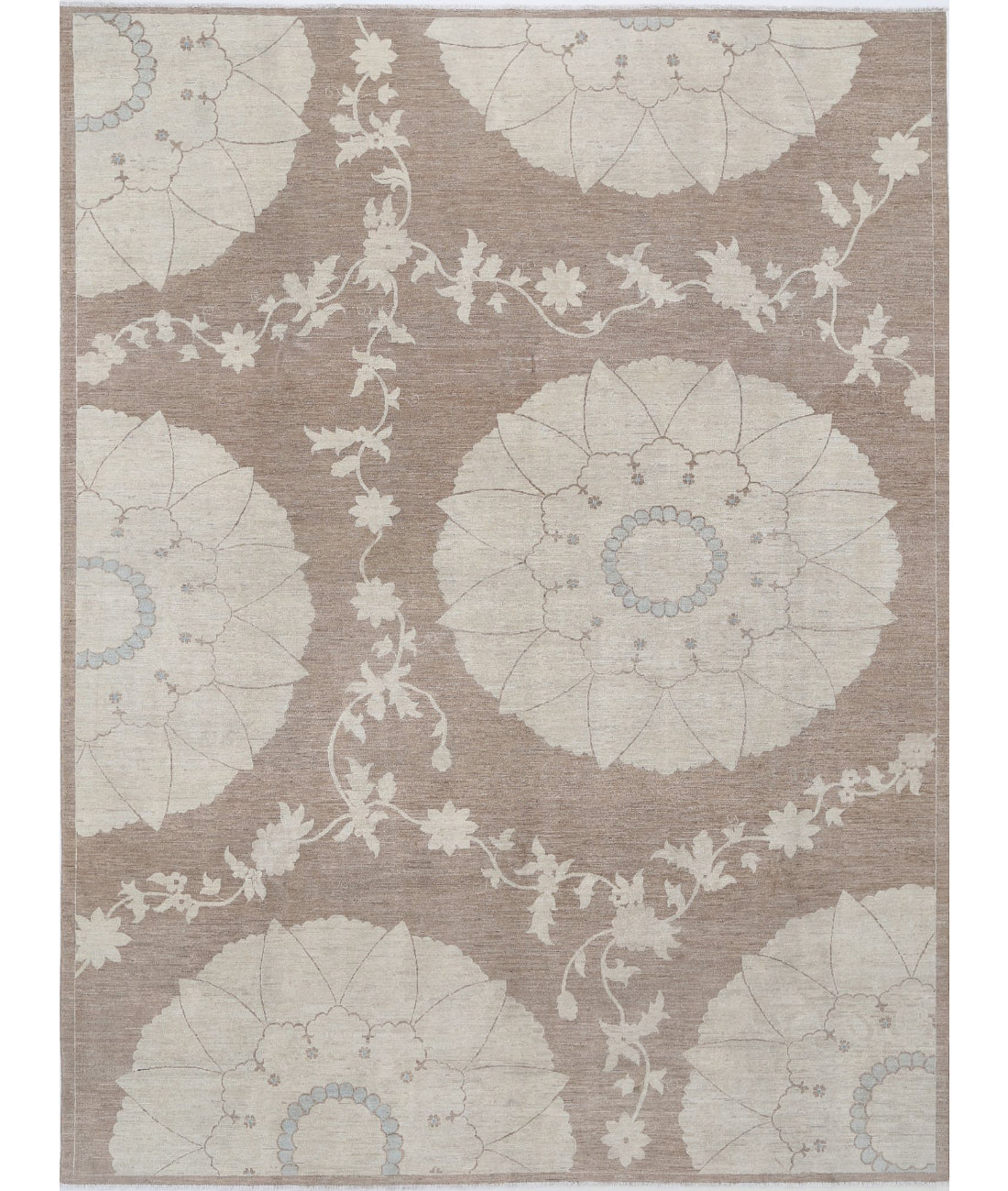 Artemix 8'10'' X 11'9'' Hand-Knotted Wool Rug 8'10'' x 11'9'' (265 X 353) / Taupe / Ivory