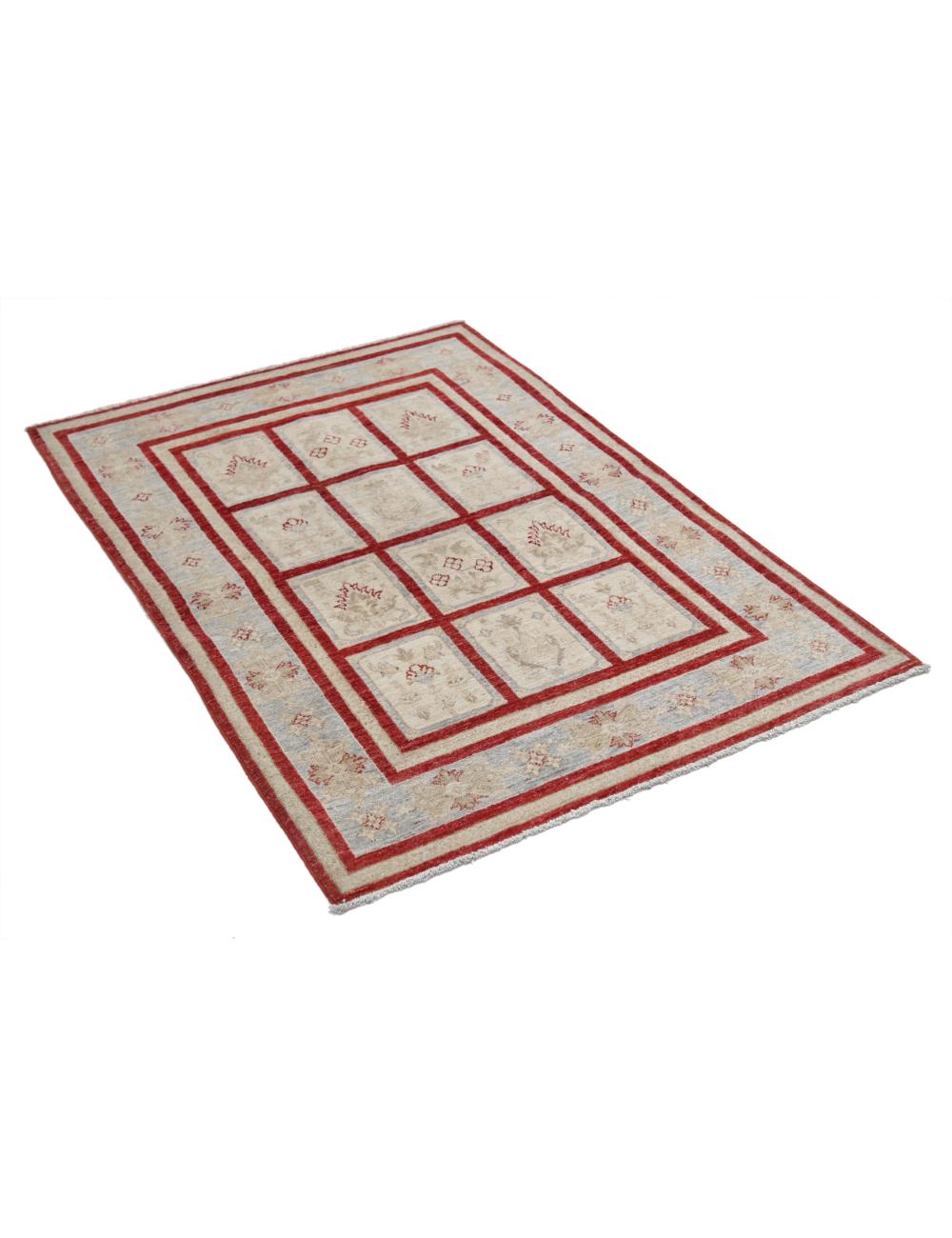 Bakhtiari 3' 4" X 4' 9" Hand-Knotted Wool Rug 3' 4" X 4' 9" (102 X 145) / Red / Blue