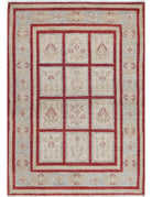 Bakhtiari 3' 4" X 4' 9" Hand-Knotted Wool Rug 3' 4" X 4' 9" (102 X 145) / Red / Blue