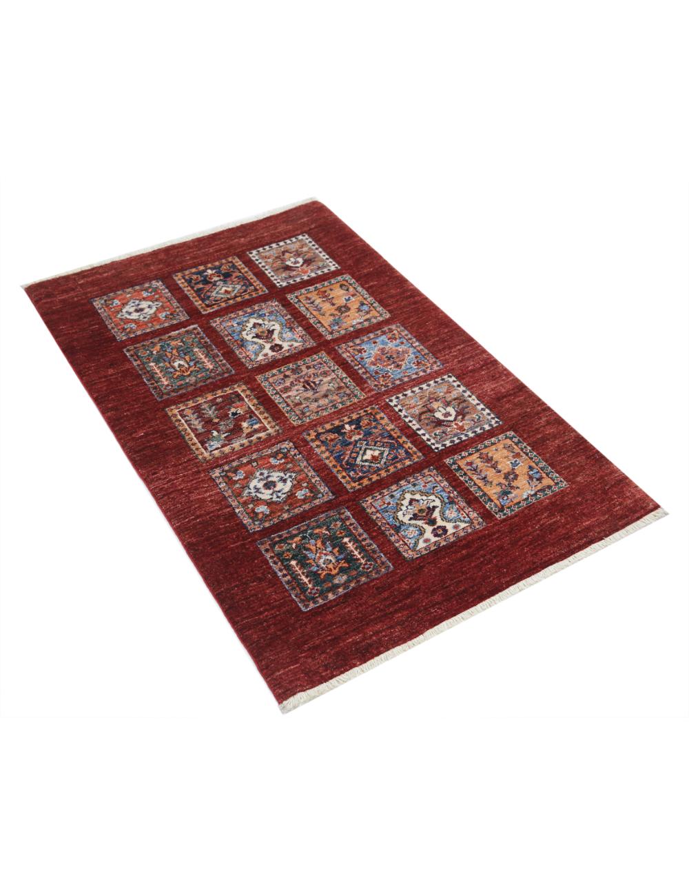 Bakhtiari 2' 10" X 4' 3" Hand-Knotted Wool Rug 2' 10" X 4' 3" (86 X 130) / Red / Multi