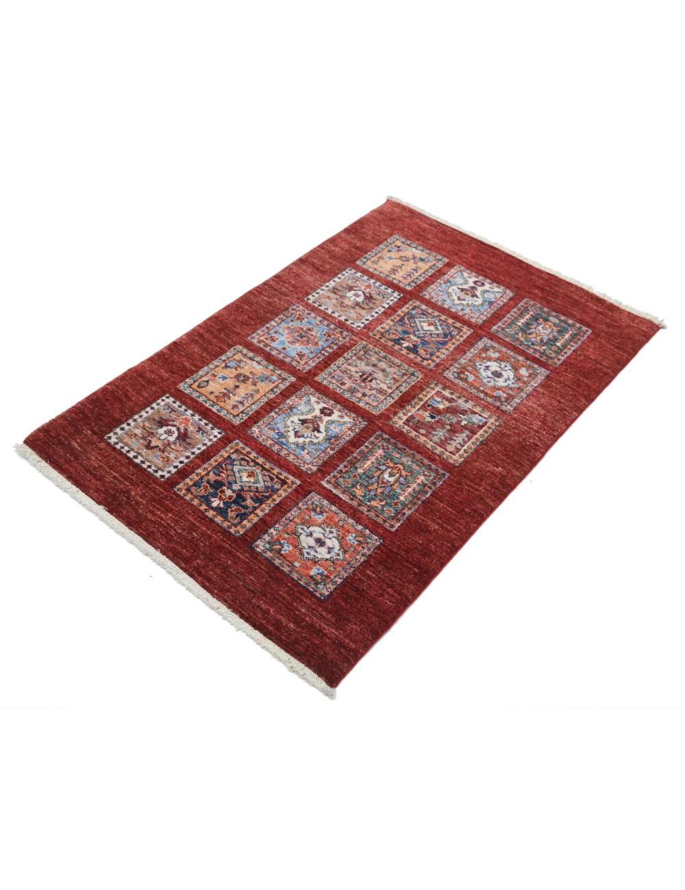 Bakhtiari 2' 10" X 4' 3" Hand-Knotted Wool Rug 2' 10" X 4' 3" (86 X 130) / Red / Multi