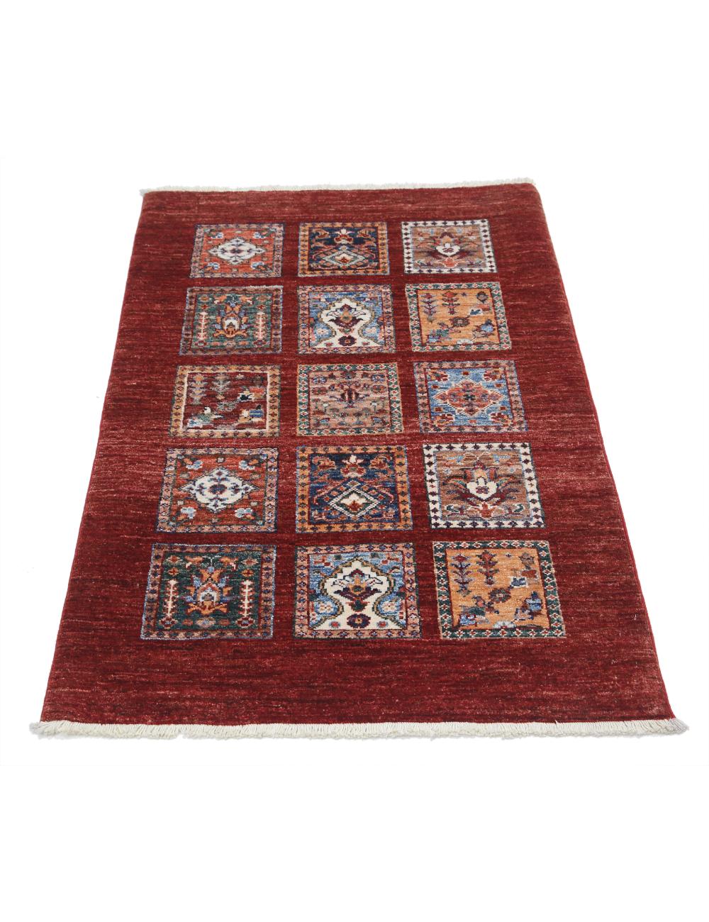 Bakhtiari 2' 10" X 4' 3" Hand-Knotted Wool Rug 2' 10" X 4' 3" (86 X 130) / Red / Multi