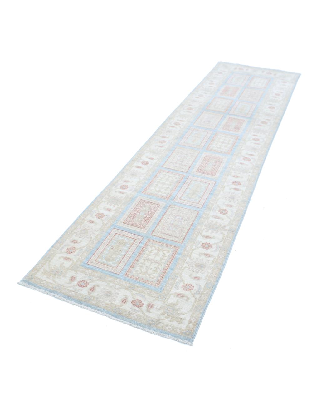 Bakhtiari 2' 7" X 10' 1" Hand-Knotted Wool Rug 2' 7" X 10' 1" (79 X 307) / Blue / Ivory