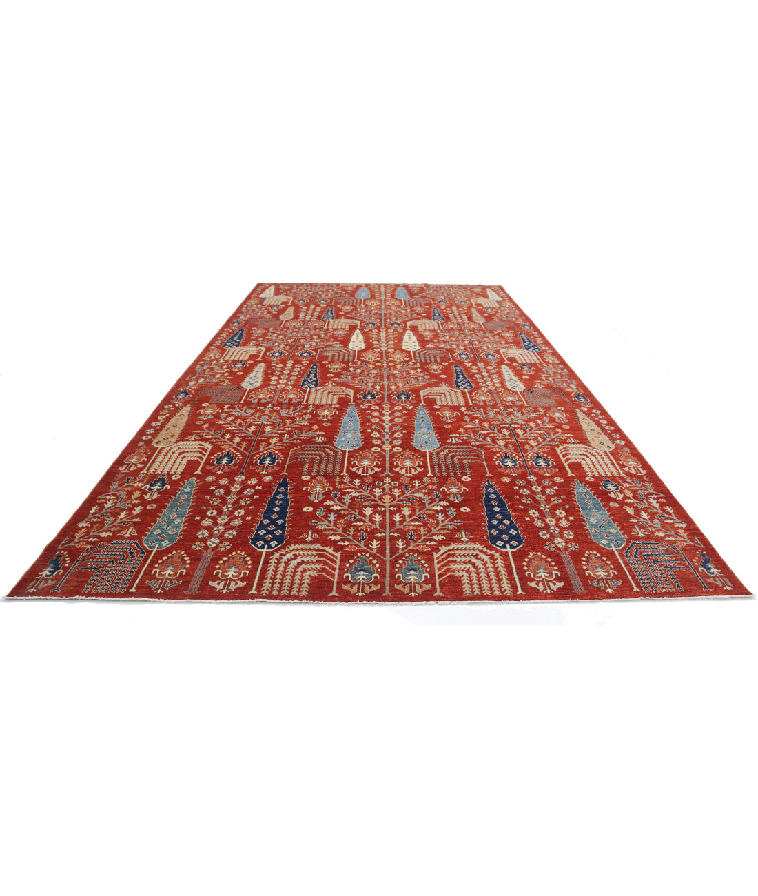 Bakshaish 10'0'' X 17'7'' Hand-Knotted Wool Rug 10'0'' x 17'7'' (300 X 528) / Red / Blue