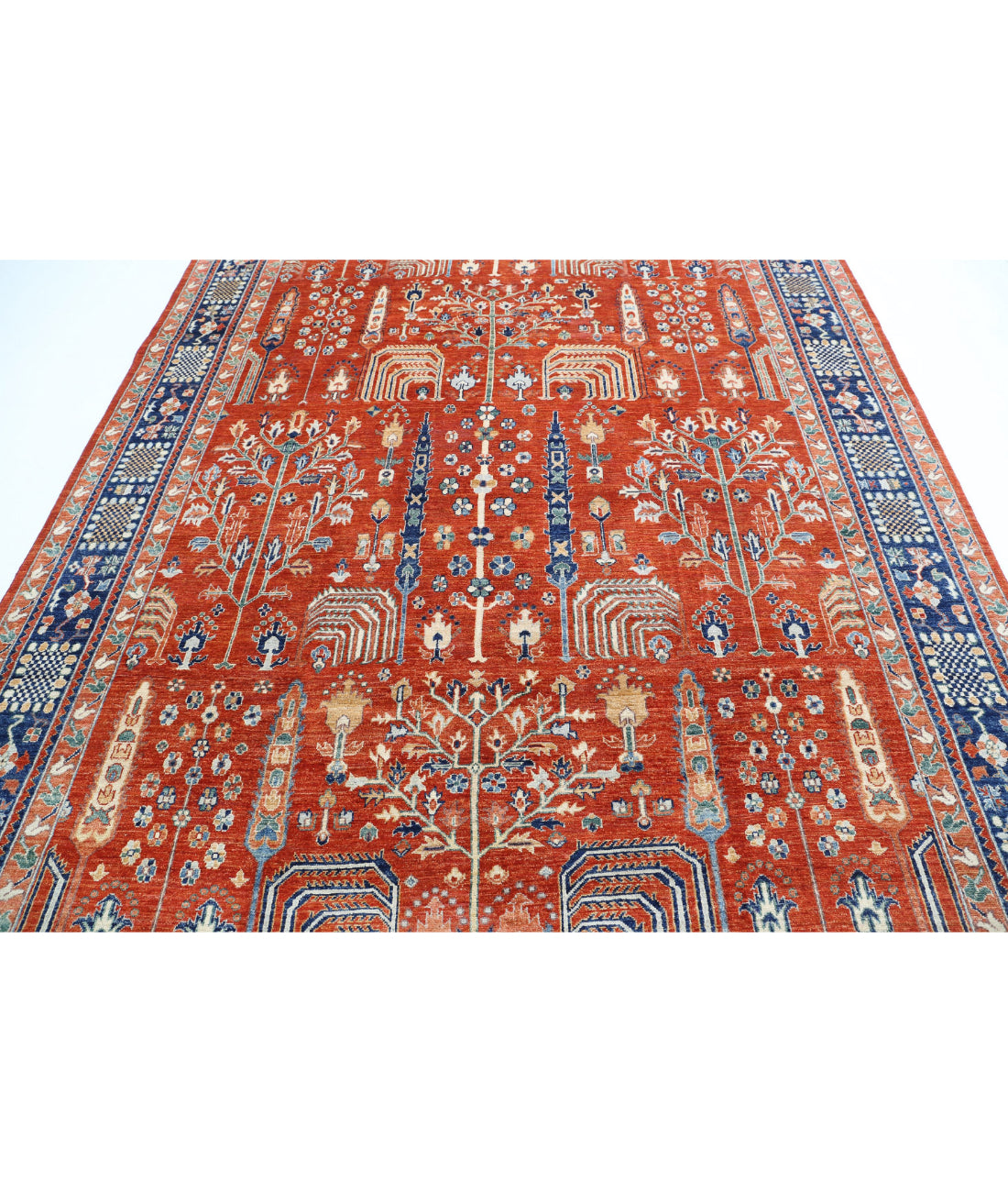 Bakshaish 7'9'' X 9'11'' Hand-Knotted Wool Rug 7'9'' x 9'11'' (233 X 298) / Rust / Blue