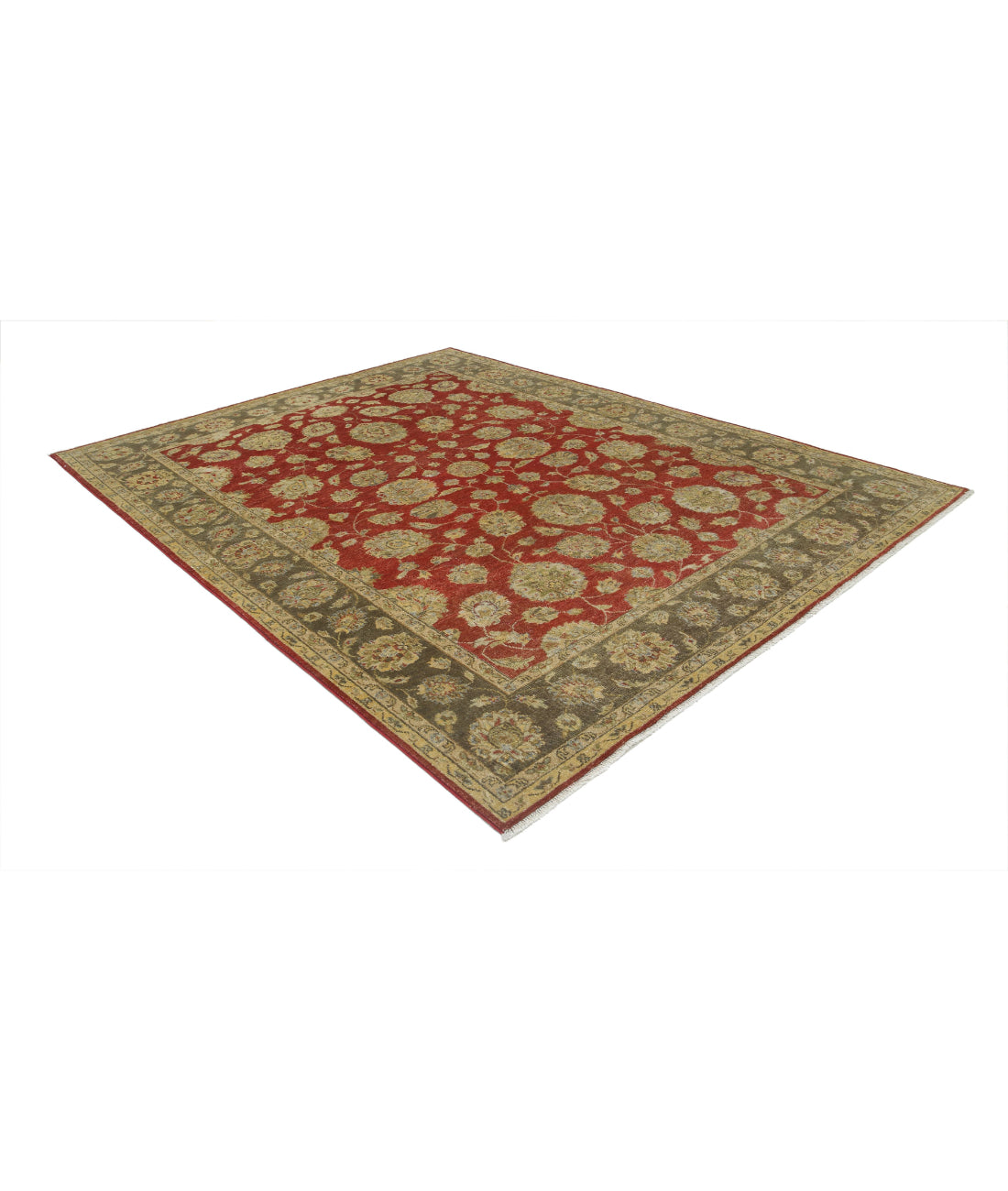 Ziegler 7'7'' X 9'10'' Hand-Knotted Wool Rug 7'7'' x 9'10'' (228 X 295) / Red / Grey