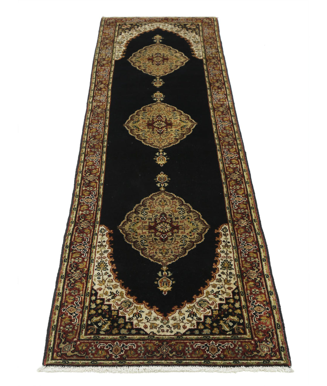 Ziegler 2'3'' X 8'8'' Hand-Knotted Wool Rug 2'3'' x 8'8'' (68 X 260) / Black / N/A