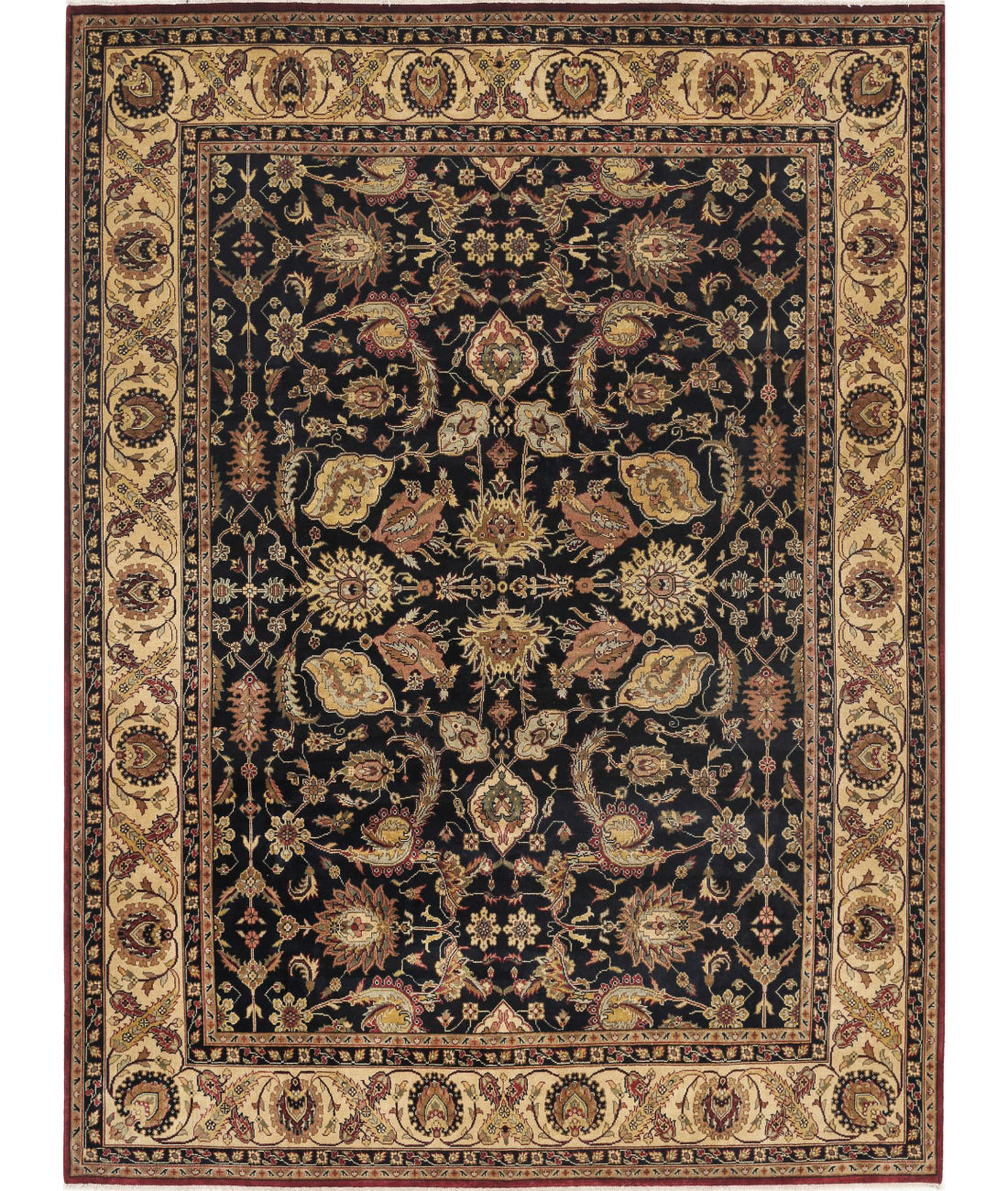 Ziegler 8'8'' X 11'9'' Hand-Knotted Wool Rug 8'8'' x 11'9'' (260 X 353) / Black / Ivory