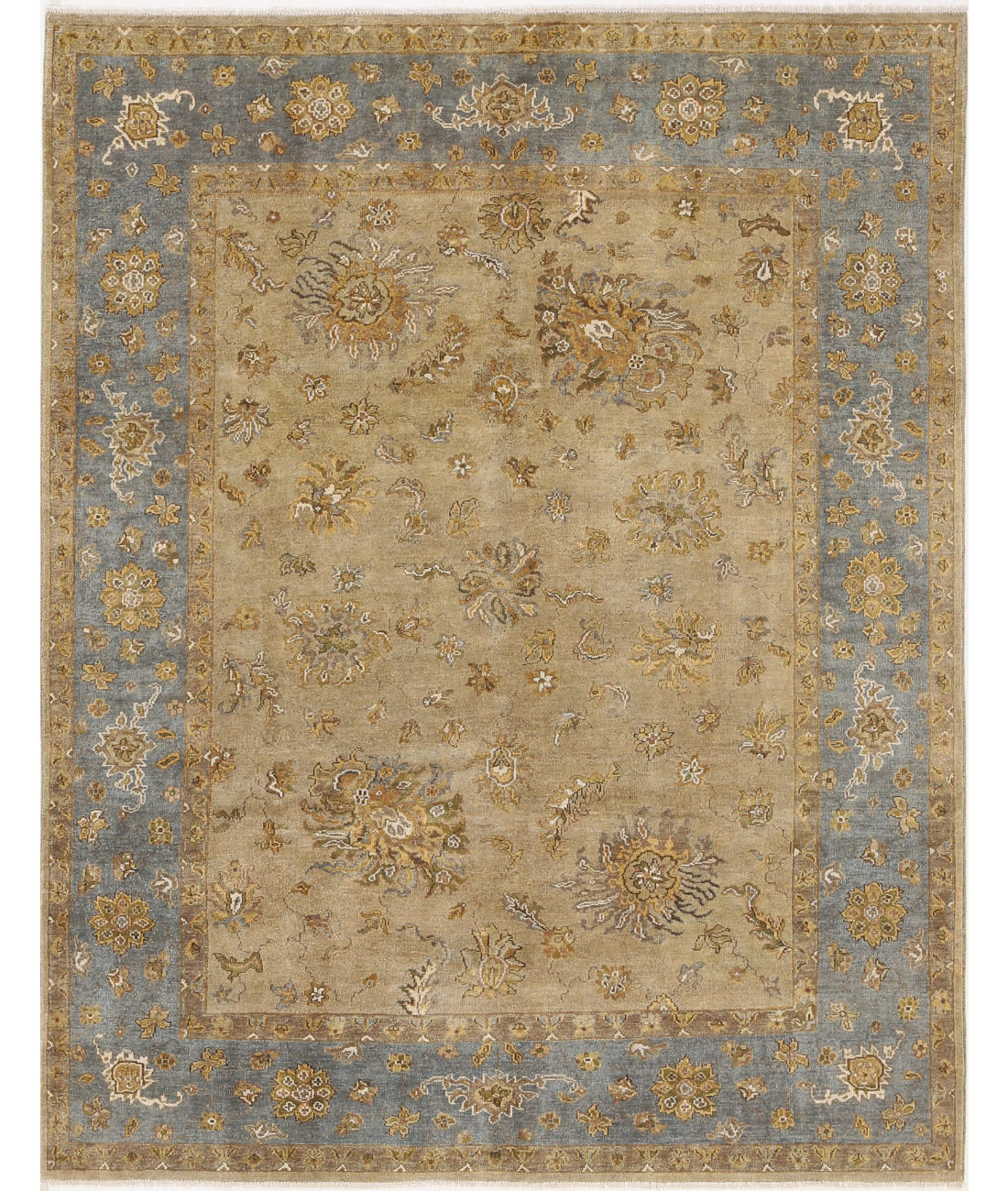 Ziegler 7'8'' X 9'8'' Hand-Knotted Wool Rug 7'8'' x 9'8'' (230 X 290) / Taupe / Blue