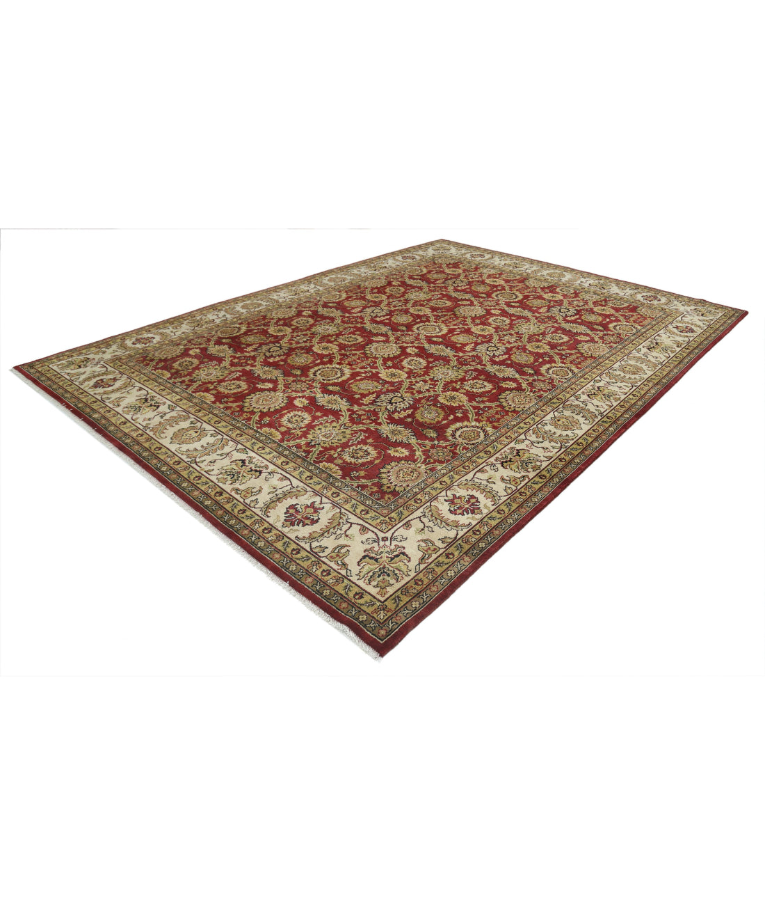 Ziegler 9'0'' X 11'11'' Hand-Knotted Wool Rug 9'0'' x 11'11'' (270 X 358) / Burgundy / Ivory